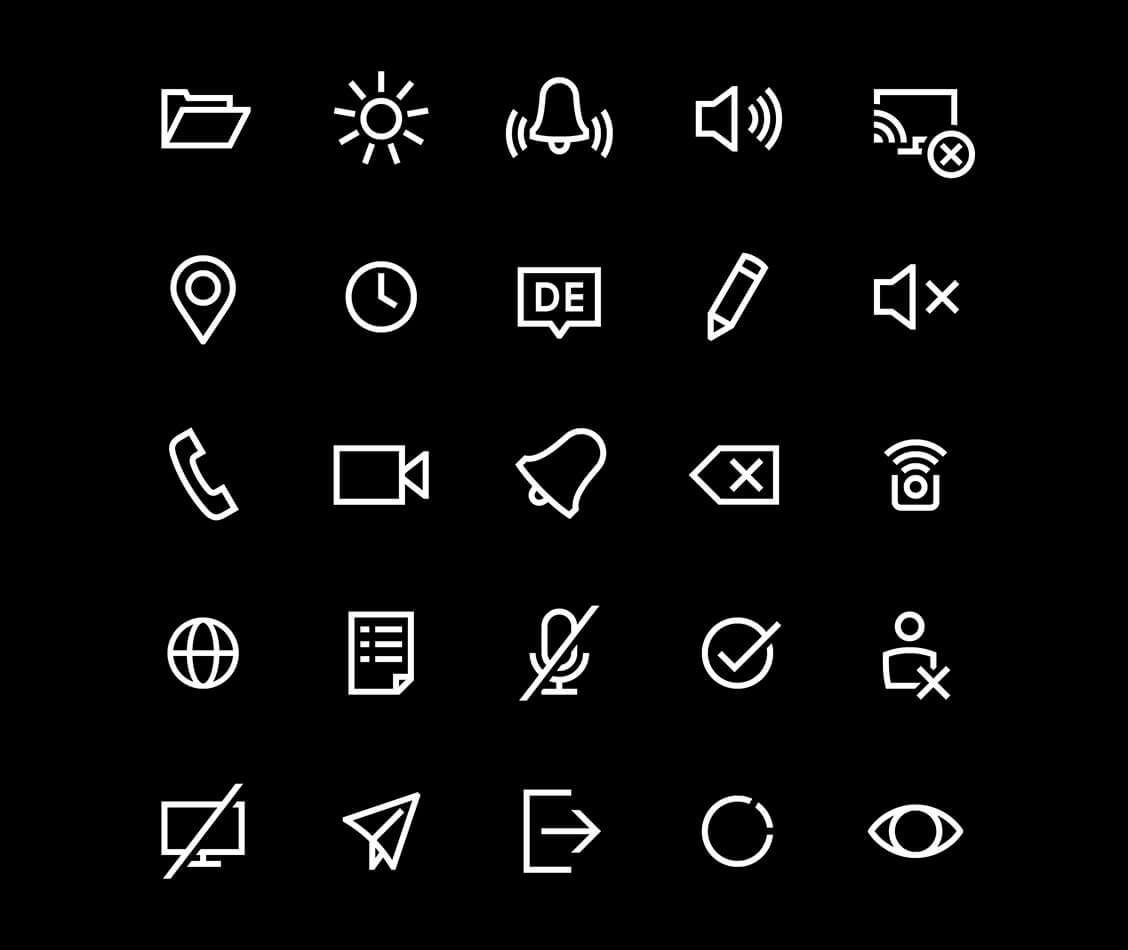 Auf diesem Bild sind Icons zu sehen, die vorzugsweise im digitalen Kontext eingesetzt werden.